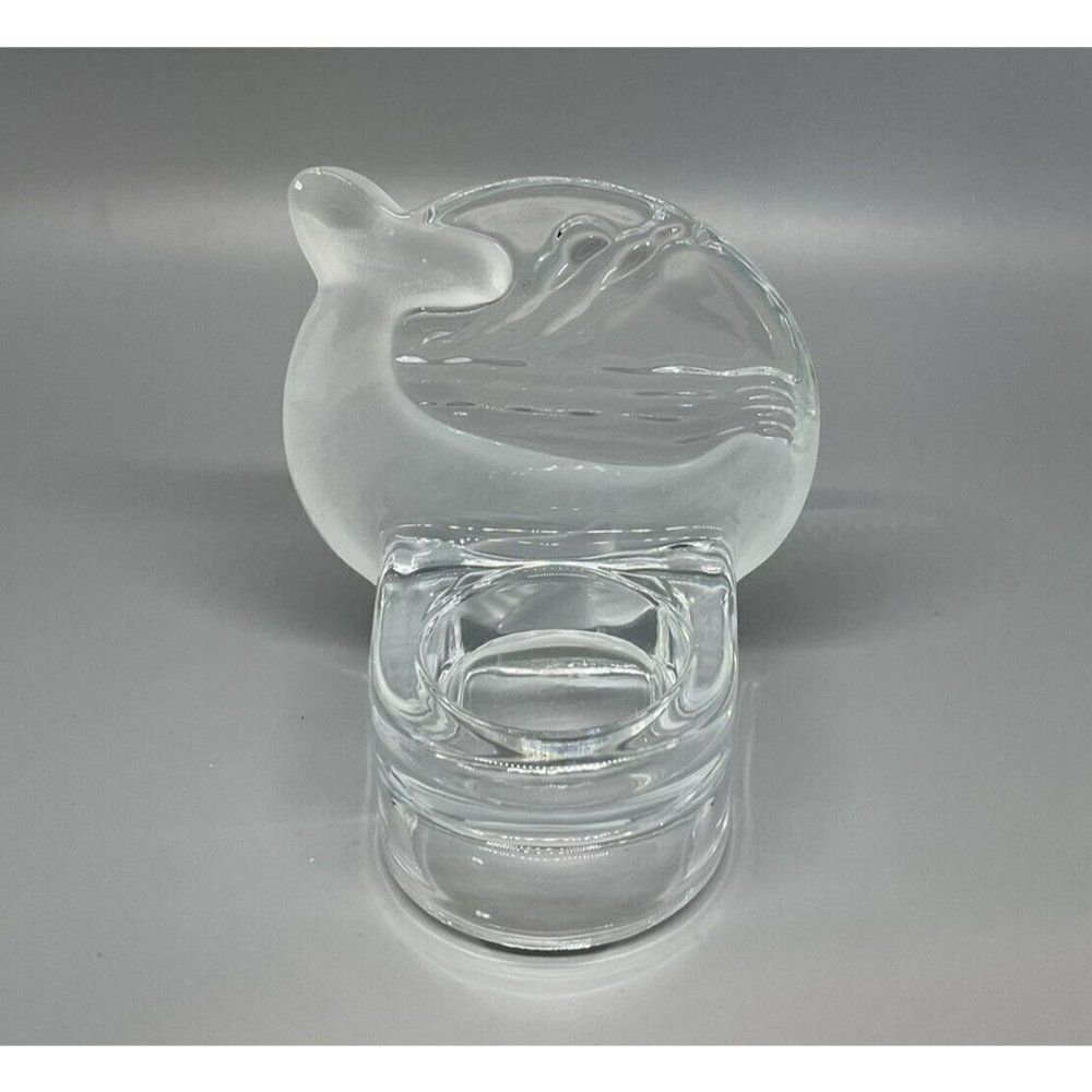 Partylite Orca Whale Tea Light Votive Candle Holder Frosted Glass - Picture 4 of 4